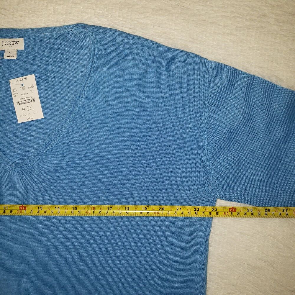 NWT J. Crew Factory Sz L Women's V-Neck Sweater Linen Blend Long Sleeve Pullover - Picture 9 of 10